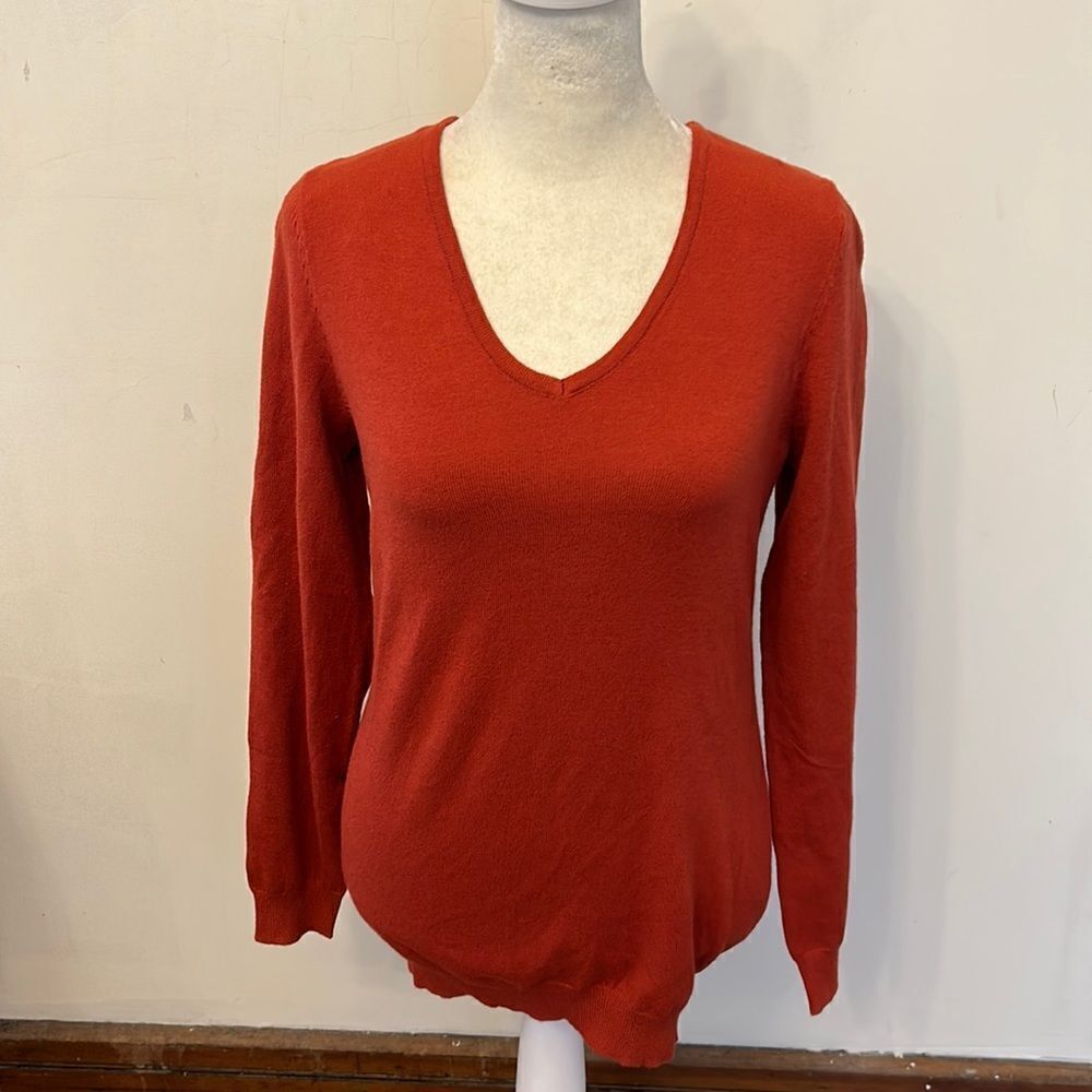 Love Ellie rust long sleeve criss cross cut out back sweater Size XS NWOT